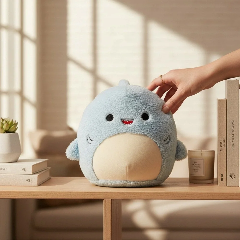 Squishmallows Plush Fuzz-A-Mallows Shark 12in Blue Very Good 1pc Sherpa 2022